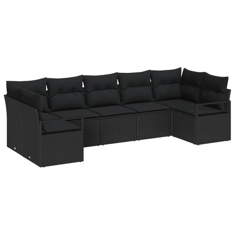 Zestaw Sof na Ogród z poduszką z przechowywaniem 7 pcs Czarny Lumarko!