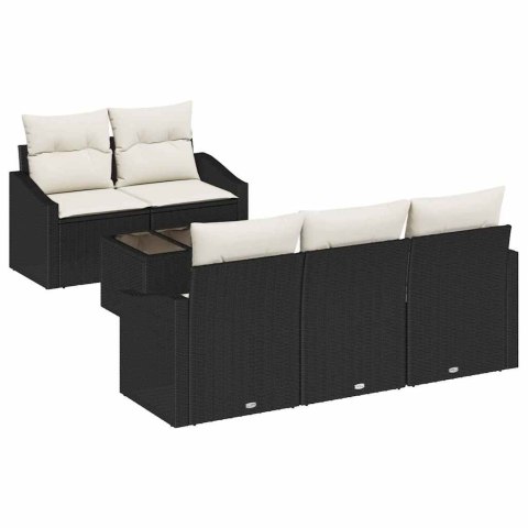 Zestaw Sof na Ogród 6 pcs Czarny, Kremowy 55 x 55 x 37 cm Lumarko!