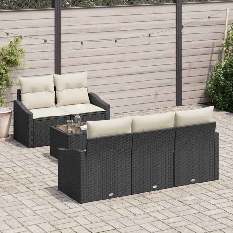 Zestaw Sof na Ogród 6 pcs Czarny, Kremowy 55 x 55 x 37 cm Lumarko!