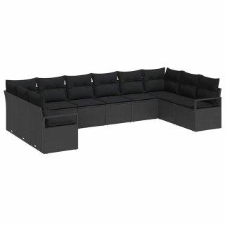 Zestaw Sof na Ogród z poduszką z przechowywaniem 10 pcs Czarny Lumarko!