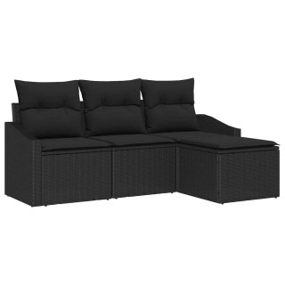 Zestaw Sof na Ogród z poduszką z przechowywaniem 4 pcs Czarny Lumarko!