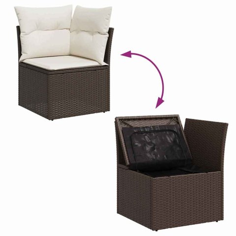 Zestaw do jadalni w ogrodzie z poduszką 4 pcs Brązowy, kremowy Lumarko!