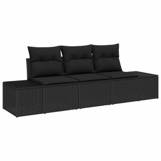 Zestaw Sof na Ogród z poduszką z przechowywaniem 3 pcs Czarny Lumarko!