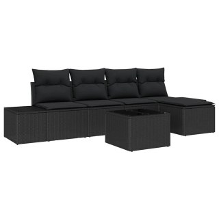 Zestaw Sof na Ogród z poduszką z przechowywaniem 6 pcs Czarny Lumarko!