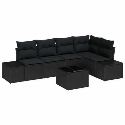 Zestaw Sof na Ogród z poduszką z przechowywaniem 6 pcs Czarny Lumarko!