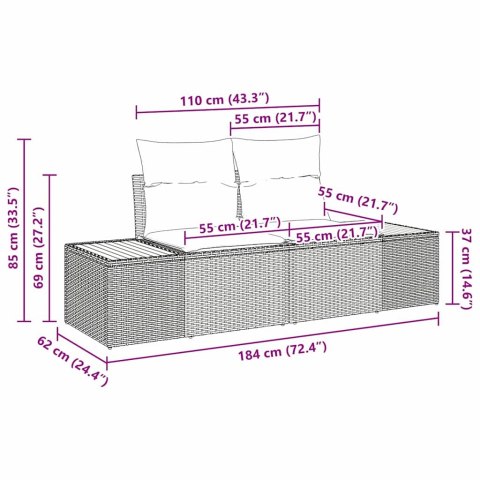 Zestaw Sof na Ogród z poduszką 5 pcs Beżowy Polirattan Lumarko!
