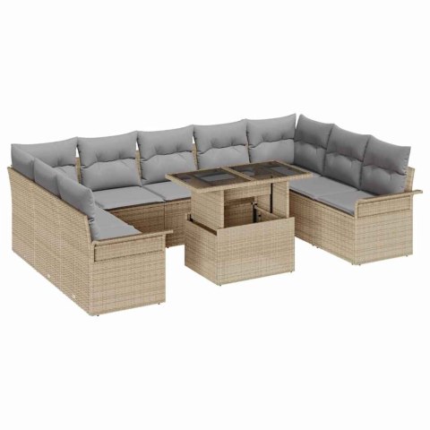Zestaw Sof na Ogród 10 pcs Beżowy 100 x 55 x 73 cm Polirattan Lumarko!