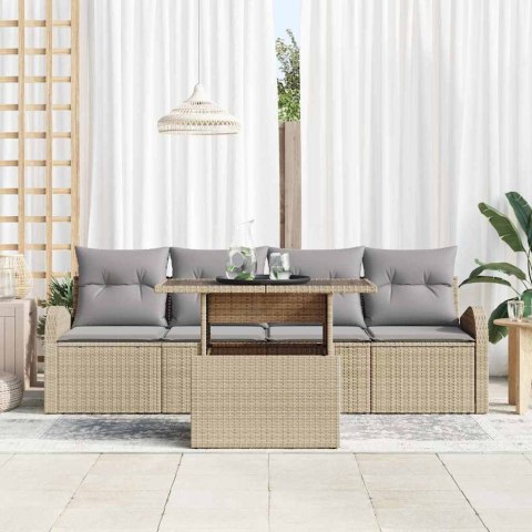 Zestaw Sof na Ogród 5 pcs Beżowy 100 x 55 x 73 cm Polirattan Lumarko!