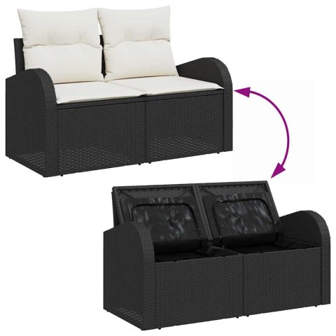 Zestaw Sof na Ogród z poduszką 6 pcs Czarny Polirattan Lumarko!