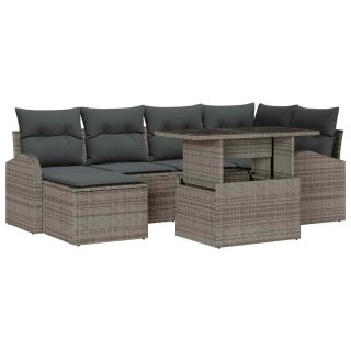 Zestaw Sof na Ogród z przechowywaniem 7 pcs Szary Polirattan Lumarko!
