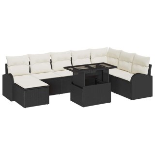 Zestaw Sof na Ogród z przechowywaniem 9 pcs Czarny Polirattan Lumarko!