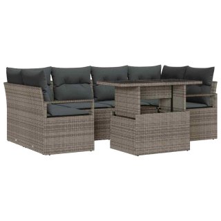 Zestaw Sof na Ogród z przechowywaniem 7 pcs Szary Polirattan Lumarko!