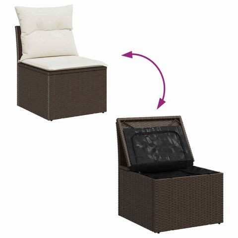 Zestaw Sof na Ogród z przechowywaniem 8 pcs Brązowy Polirattan Lumarko!