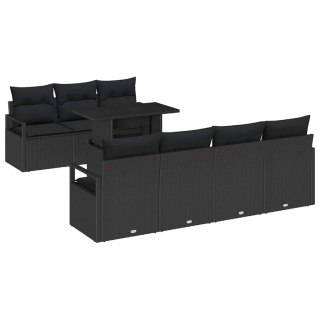 Zestaw Sof na Ogród z przechowywaniem 8 pcs Czarny Polirattan Lumarko!