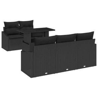 Zestaw Sof na Ogród z przechowywaniem 6 pcs Czarny Polirattan Lumarko!
