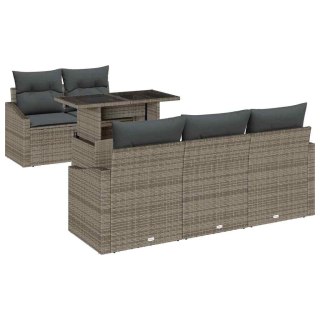 Zestaw Sof na Ogród z przechowywaniem 6 pcs Szary Polirattan Lumarko!