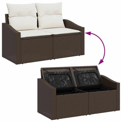 Zestaw Sof na Ogród z przechowywaniem 8 pcs Brązowy Polirattan Lumarko!