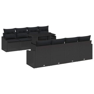 Zestaw Sof na Ogród z przechowywaniem 9 pcs Czarny Polirattan Lumarko!