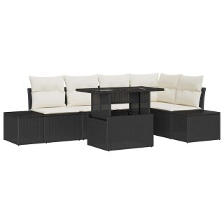Zestaw Sof na Ogród z przechowywaniem 6 pcs Czarny Polirattan Lumarko!