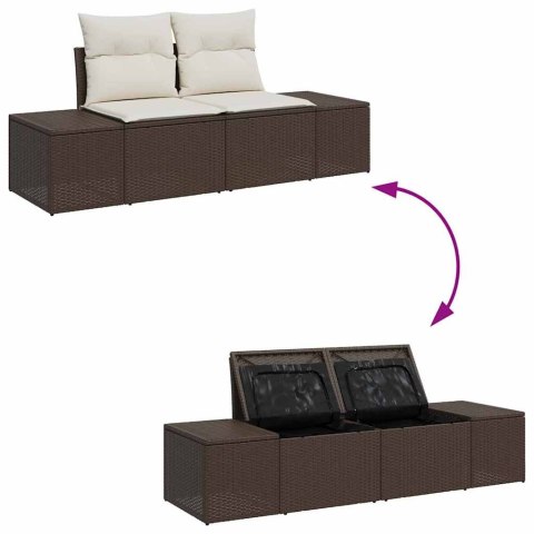 Zestaw Sof na Ogród z przechowywaniem 7 pcs Brązowy Polirattan Lumarko!