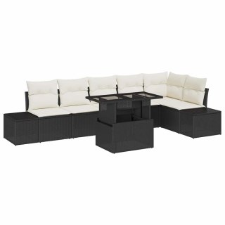 Zestaw Sof na Ogród z przechowywaniem 7 pcs Czarny Polirattan Lumarko!