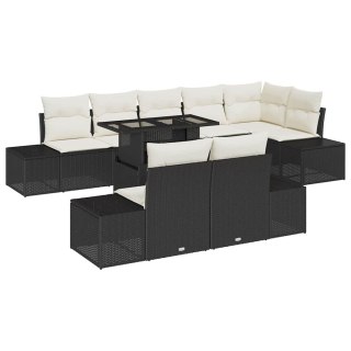 Zestaw Sof na Ogród z przechowywaniem 9 pcs Czarny Polirattan Lumarko!