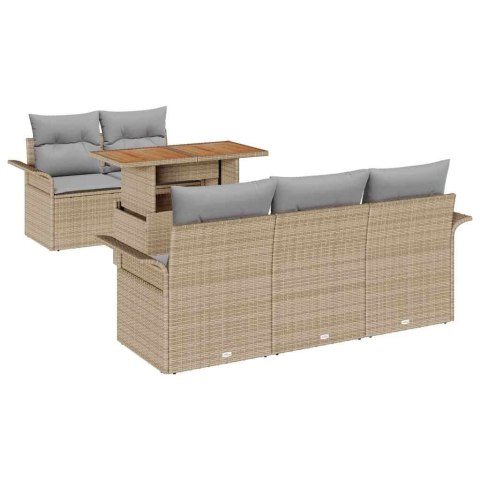 Zestaw Sof na Ogród z przechowywaniem 6 pcs Beżowy Polirattan Lumarko!