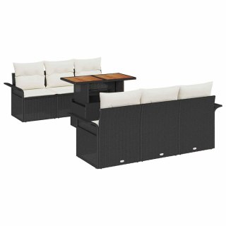 Zestaw Sof na Ogród z przechowywaniem 7 pcs Czarny Polirattan Lumarko!
