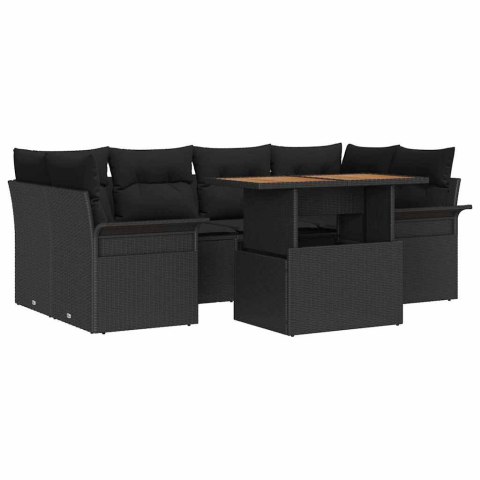 Zestaw Sof na Ogród z przechowywaniem 7 pcs Czarny Polirattan Lumarko!