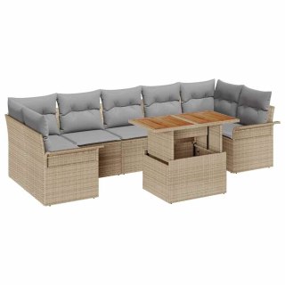 Zestaw Sof na Ogród z przechowywaniem 8 pcs Beżowy Polirattan Lumarko!