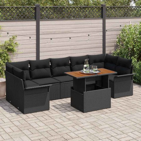 Zestaw Sof na Ogród z przechowywaniem 8 pcs Czarny Polirattan Lumarko!