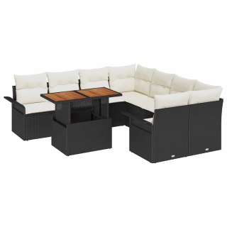 Zestaw Sof na Ogród z przechowywaniem 9 pcs Czarny Polirattan Lumarko!