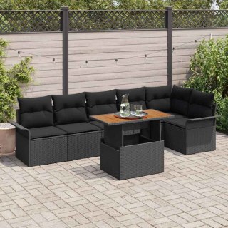 Zestaw Sof na Ogród z przechowywaniem 7 pcs Czarny Polirattan Lumarko!