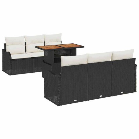 Zestaw Sof na Ogród z przechowywaniem 7 pcs Czarny Polirattan Lumarko!