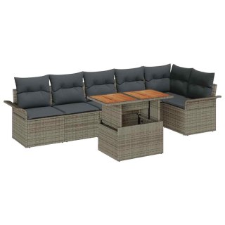 Zestaw Sof na Ogród z przechowywaniem 7 pcs Szary Polirattan Lumarko!