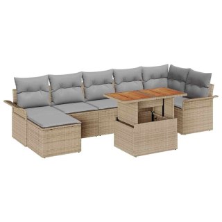 Zestaw Sof na Ogród z przechowywaniem 8 pcs Beżowy Polirattan Lumarko!