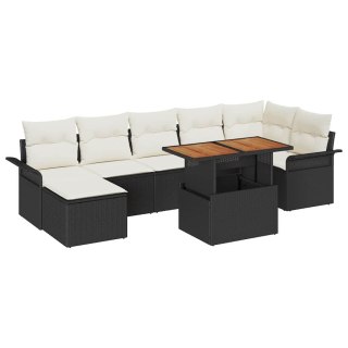 Zestaw Sof na Ogród z przechowywaniem 8 pcs Czarny Polirattan Lumarko!
