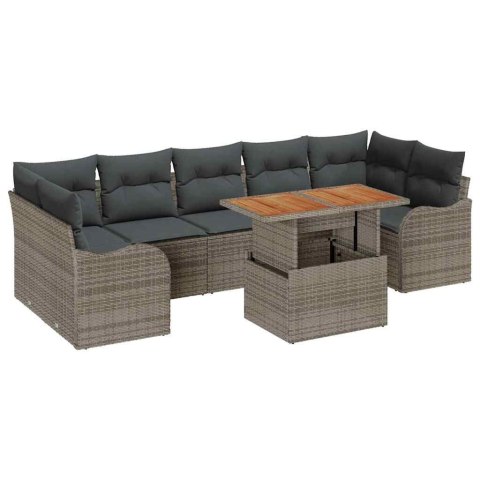 Zestaw Sof na Ogród z przechowywaniem 8 pcs Szary Polirattan Lumarko!