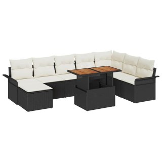 Zestaw Sof na Ogród z przechowywaniem 9 pcs Czarny Polirattan Lumarko!