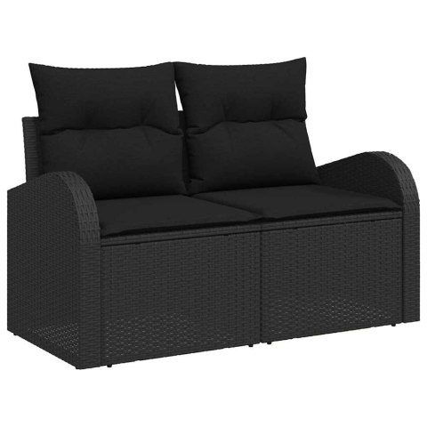 Zestaw Sof na Ogród z przechowywaniem 6 pcs Czarny Polirattan Lumarko!