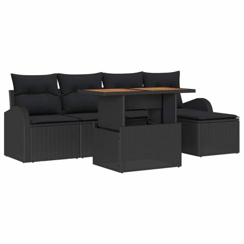 Zestaw Sof na Ogród z przechowywaniem 6 pcs Czarny Polirattan Lumarko!