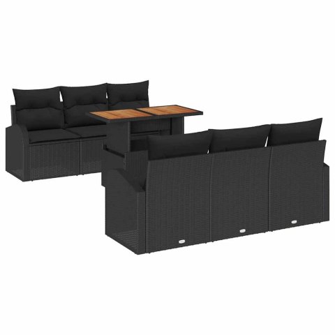 Zestaw Sof na Ogród z przechowywaniem 7 pcs Czarny Polirattan Lumarko!