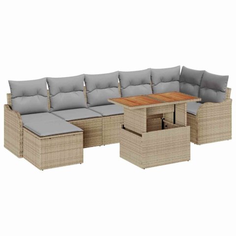 Zestaw Sof na Ogród z przechowywaniem 8 pcs Beżowy Polirattan Lumarko!