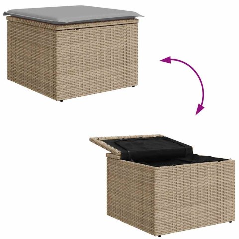 Zestaw Sof na Ogród z przechowywaniem 8 pcs Beżowy Polirattan Lumarko!
