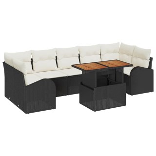 Zestaw Sof na Ogród z przechowywaniem 8 pcs Czarny Polirattan Lumarko!