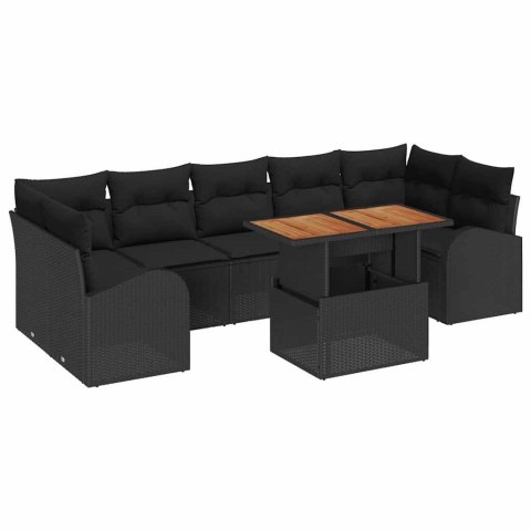 Zestaw Sof na Ogród z przechowywaniem 8 pcs Czarny Polirattan Lumarko!