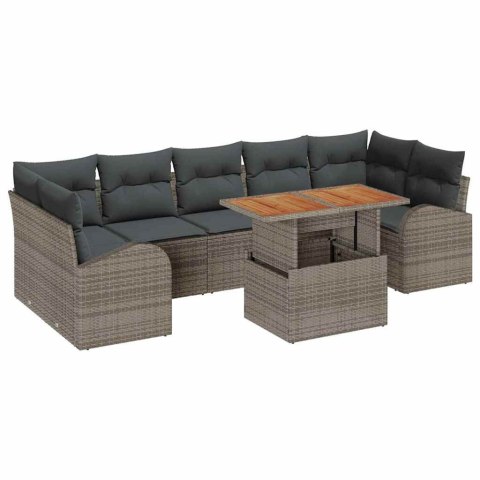 Zestaw Sof na Ogród z przechowywaniem 8 pcs Szary Polirattan Lumarko!