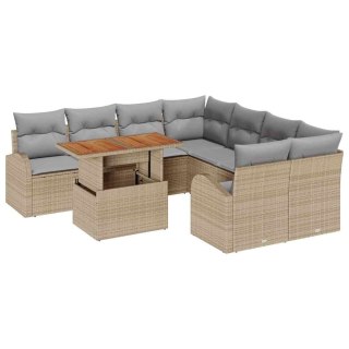 Zestaw Sof na Ogród z przechowywaniem 9 pcs Beżowy Polirattan Lumarko!