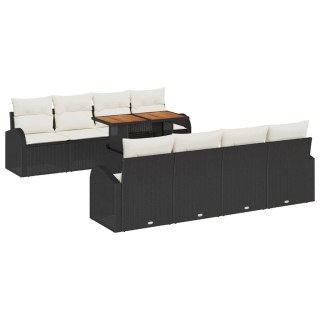 Zestaw Sof na Ogród z przechowywaniem 9 pcs Czarny Polirattan Lumarko!