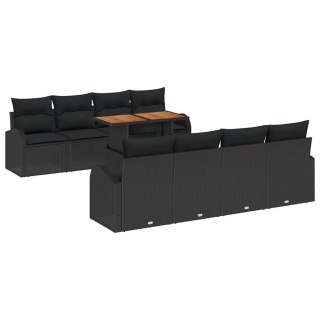 Zestaw Sof na Ogród z przechowywaniem 9 pcs Czarny Polirattan Lumarko!